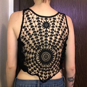 Crop tank w/ lace back